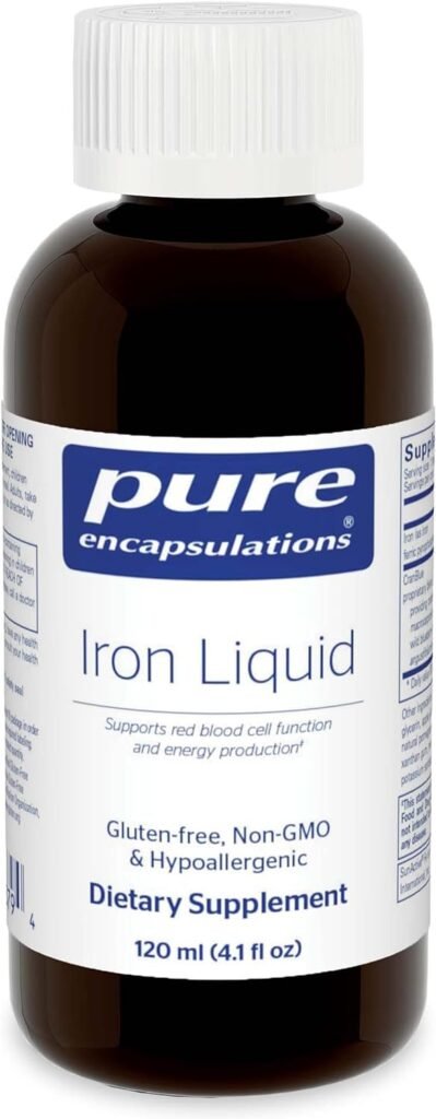 Pure Encapsulations Hypoallergenic Liquid Iron  Supplement Supports Hemoglobin and Myoglobin Function.